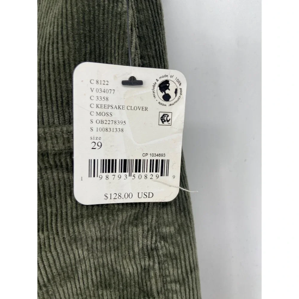 We The Free Pants Women 29 Moss Deep Trance Boyfriend Corduroy Barrel Leg